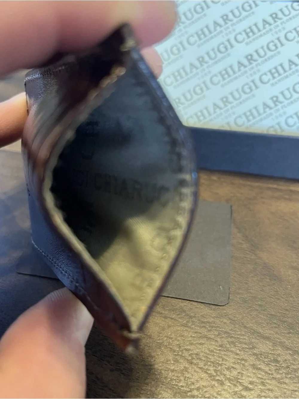 Brown Leather Money Clip - Crafted in Florence